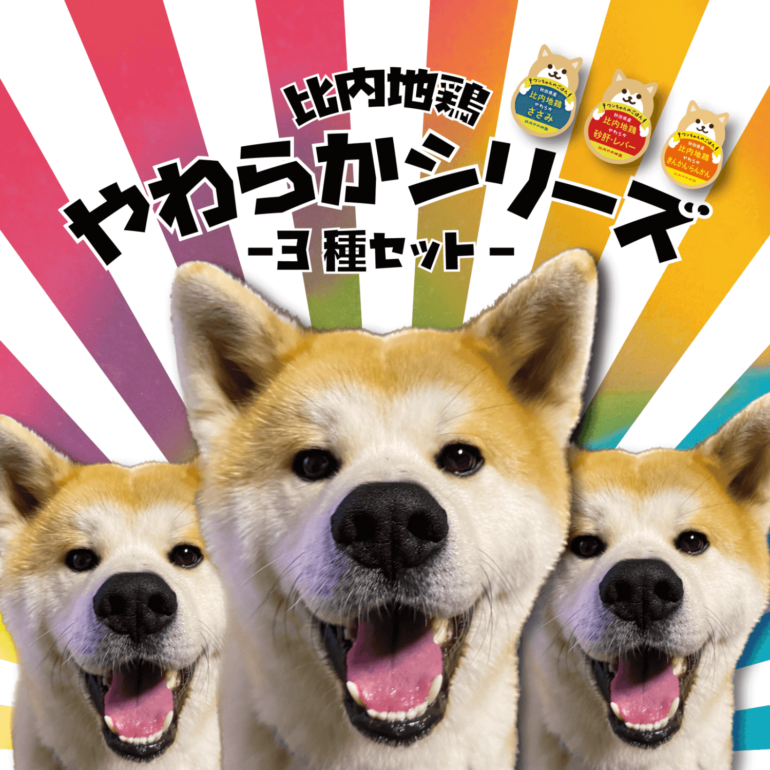 【ドッグフード】比内地鶏 やわらかシリーズ【3種セット】