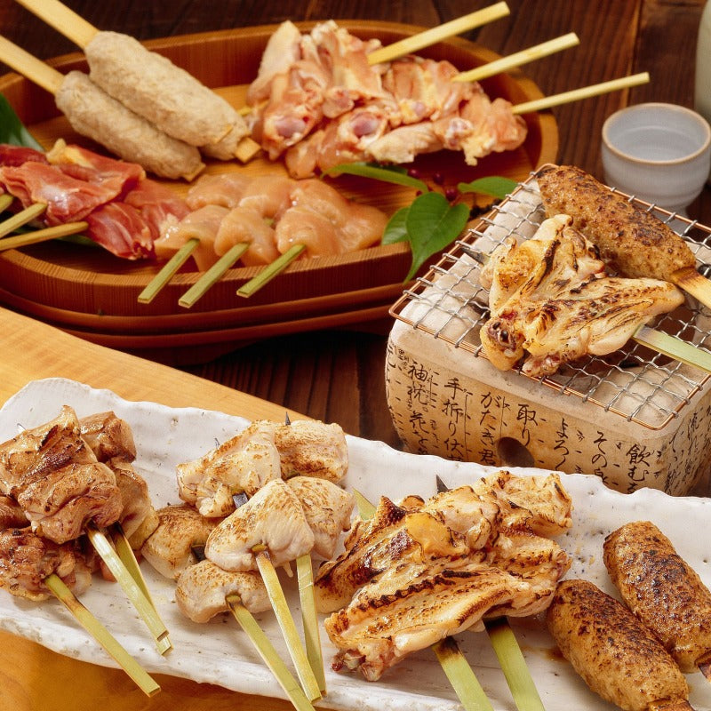 比内地鶏串焼き&ステーキセット