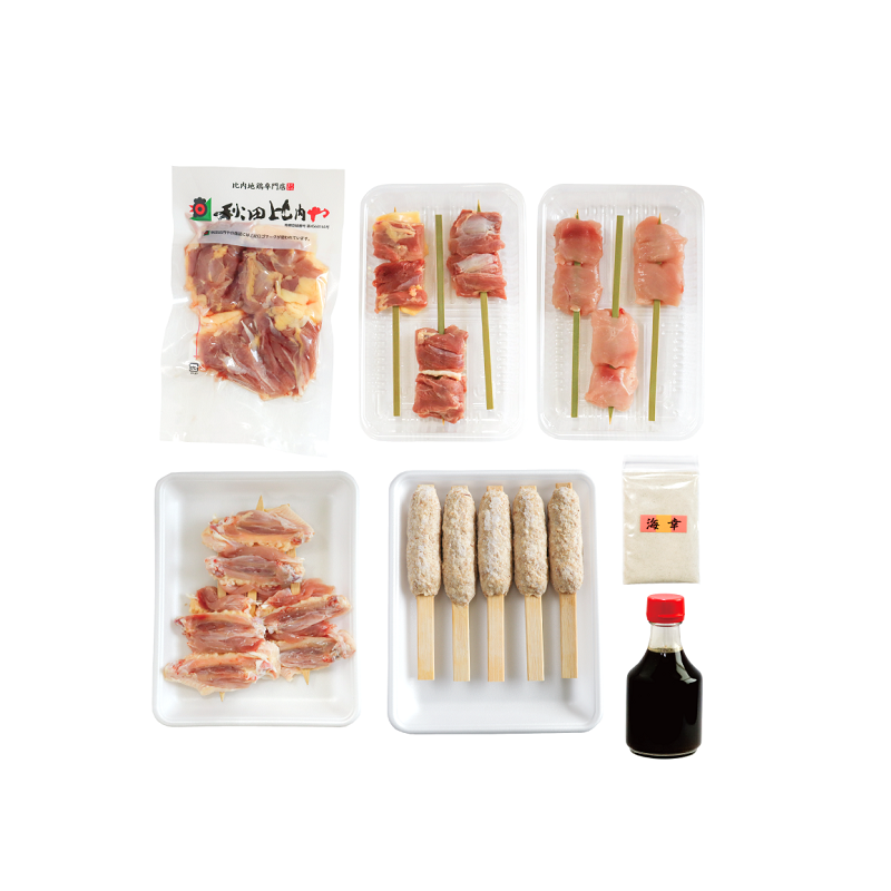 比内地鶏串焼き＆ステーキセット